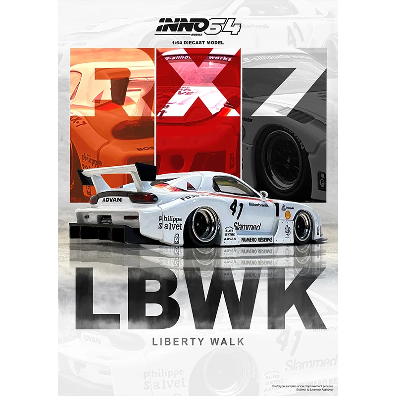 Inno Op Voorraad 1:64 Lbwk Rx7 Fd 3S Super Silhouet Diecast Diorama Auto Model Collectie Miniatuur Speelgoed