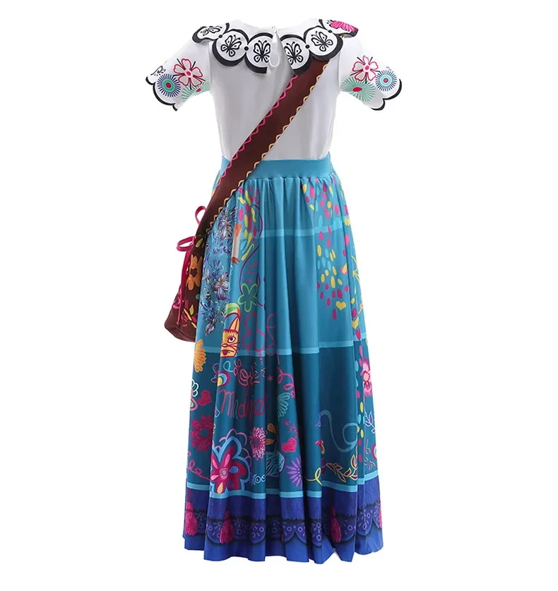 Encanto Mirabel Madrigal Dress Kids Cosplay Costume Teens Girls Carnival Fancy Princess Role-play Dress Children Clothes 3-10 Y