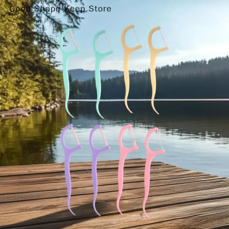 50 Sticks/Box Zahnseide-Sticks mit Fruchtgeschmack, mit 4 Geschmacksrichtungen zur Auswahl, Reinigungswerkzeug für Lücken zwischen den Zähnen