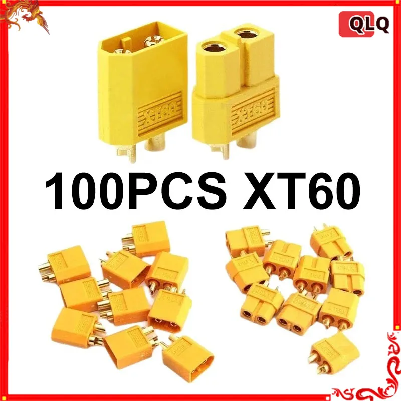 

100PCS power connector XT60 male and female connector docking connector model aircraft plug socket For Rc Lipo Battery