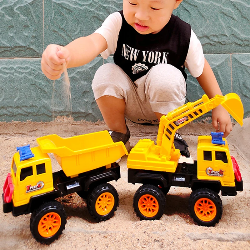 

Kids Beach Large Engineering Toy Car Children Dump Truck Excavator Beach Loading Soil Forklift Resistant Drop Boy Model Toy gift