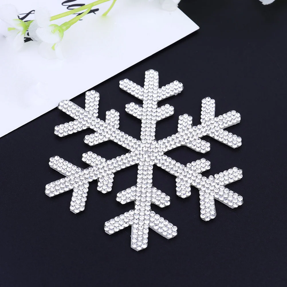 

2Pcs Rhinestone Snowflake Stickers Decorative Decals for Clothes Bags Hats Luggage Crystal Self-Adhesive Crystal Stickers