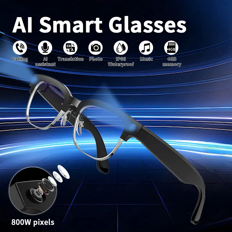 

LIGE 800W Camera Smart Glasses Men Video AI Smart Q&A Voice Assistant Translation Glasses WIFI Transfer Business Eyeglasses 2025