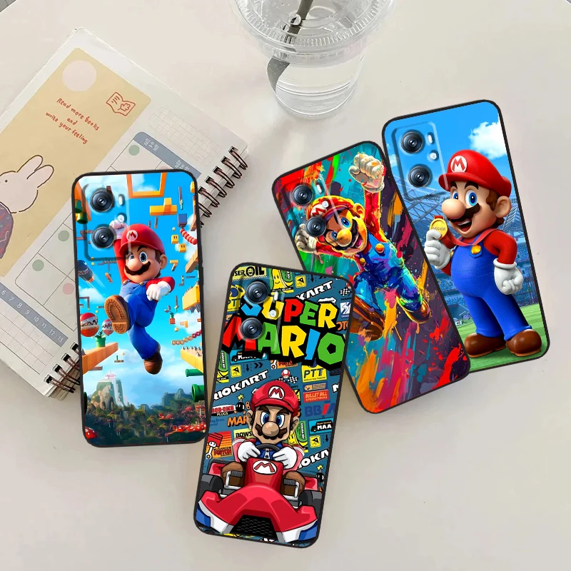 Magic Super M-Marios Cartoon For OPPO Find X6 X5 X3 A54S A5 A94 A16 A53S A57 A74 A72 A98 A78 A96 A9 5G Black Cover Phone Case