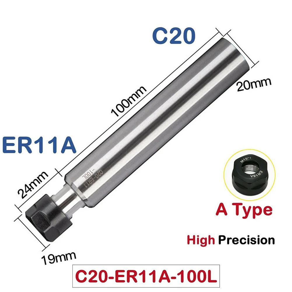 Imagem -03 - Haste Reta Mini Pinça Chuck Torno Cnc Fresagem Ferramenta Extensão C810-12-1620-25-mm Er9-11-16-20-a 1pc