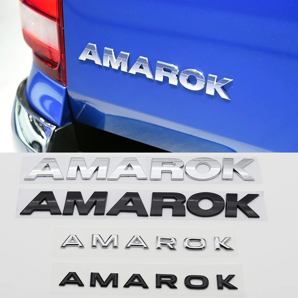 Image of 1 Stück 3D ABS AMAROK Auto Buchstaben Logo Aufkleber Heck-Stoßstangen-Emblem Auto Heckklappen-Abzeichen Dekor Styling Zubehör DZ