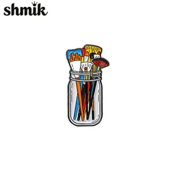Creative Bottle Brush Badge Pin Pin for Painter Painting Lovers Gift