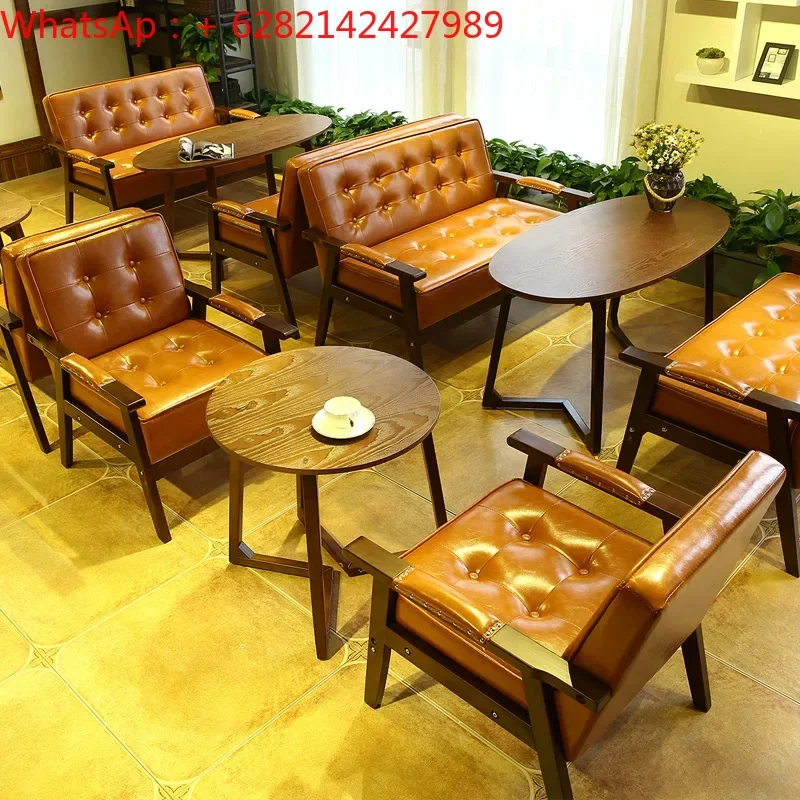 Milk tea shop tables and chairs simple dessert coffee shop rest area catering reception iron card seat sofa