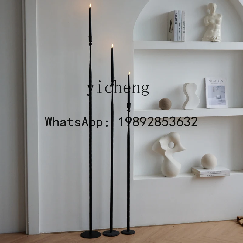 

cast iron tall floor candlestick ornament modern model room living room decoration