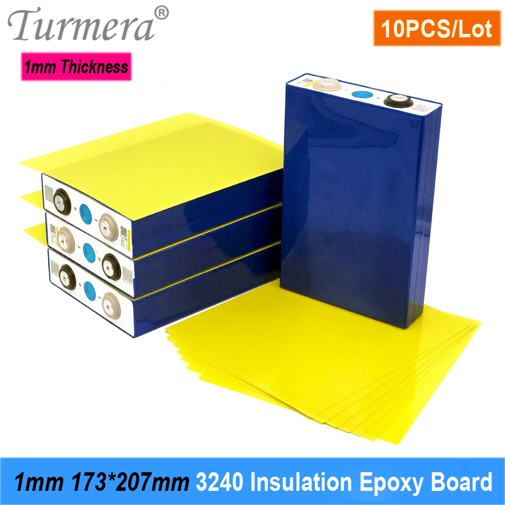 Turmera 10Pieces 3240 Insulation Epoxy Board 1mm Thickness 173*207mm for 3.2V 200Ah 280Ah 320Ah 12V Lifepo4 Battery Pack Diy Use