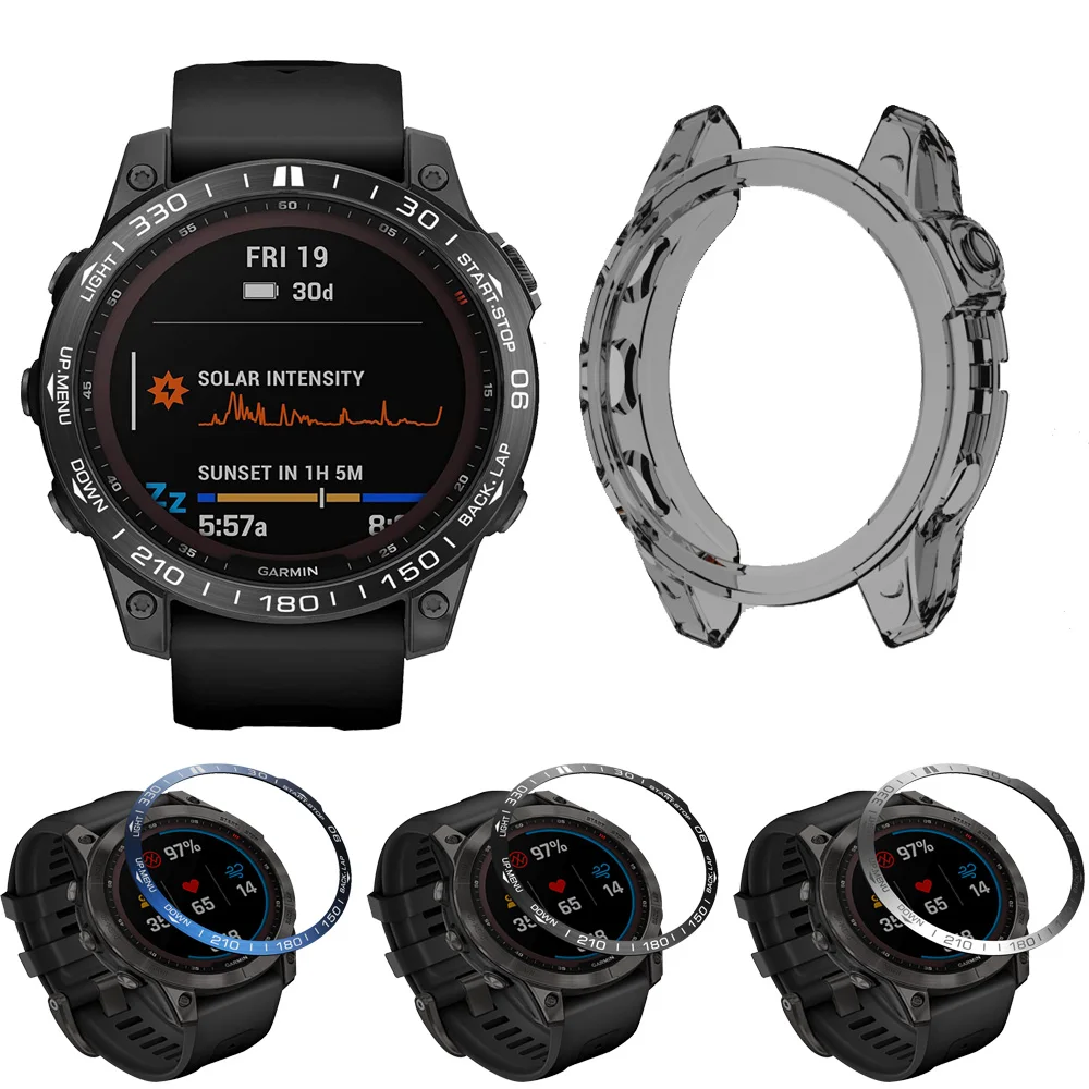 For Garmin Fenix 7 7X 7S 7X Pro 7Pro 5 5Plus 6 6X  6Pro Epix Pro 51mm Anti Scratch Metal Protection Ring Stainless Steel Bezel