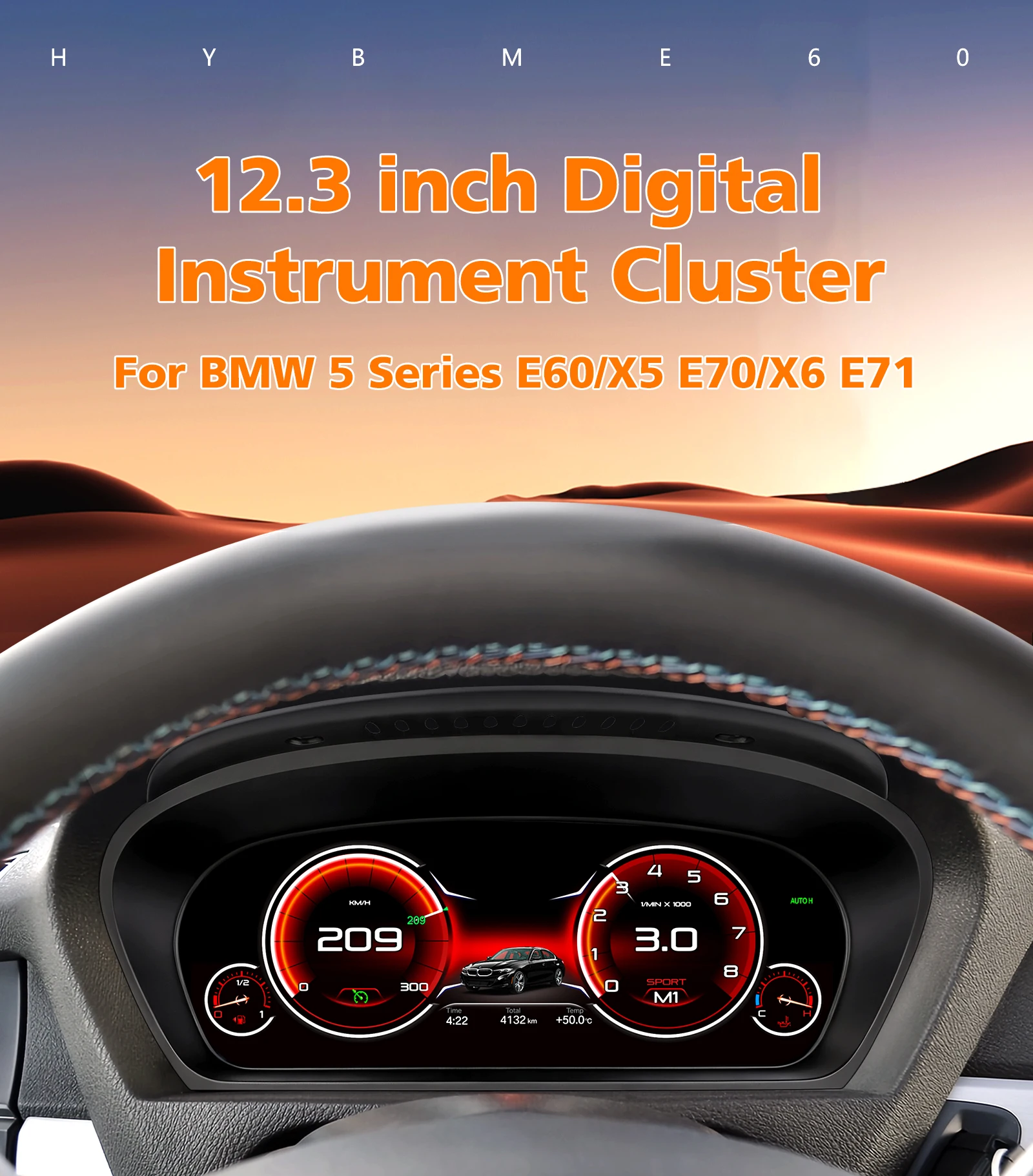 

12.3"Digital Instrument Cluster Dashboard For BMW 5 Series E60/E61 2003-2010/6 Series E63/E64 2003-2010/X5 E70 /X6 E71 2006-2013