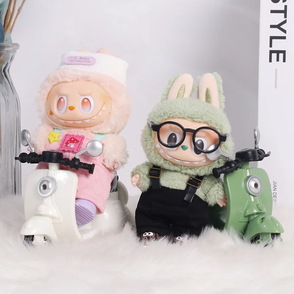 Simulated Inertial Motorcycle Model For Labubu 3.0 Doll Clothes Outfit Accessories Doll Stand On Table Display Accessories