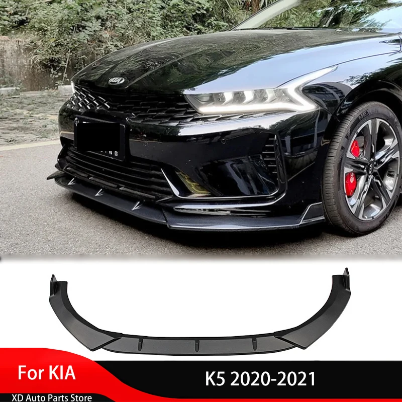 

3PCS Front Bumper Spoiler Trim Lip for KIA K5 2020-2021 Front Bumper Lip Front Shovel Surround Lower Bumper Guard Auto Parts