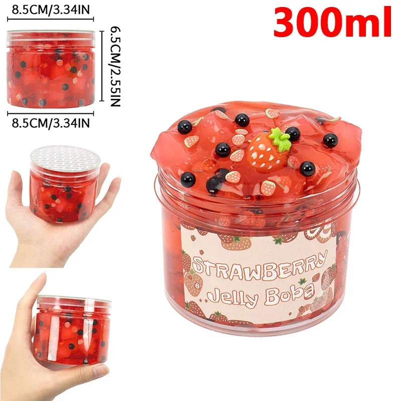 ZZ 70/300ml Large Capacity Crunchy Slime Kit Premade Crystal Slime Set Super Soft and Non-Sticky Jelly Cube Slime Crystal Soil
