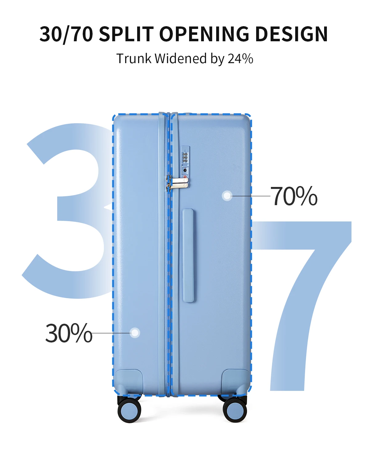 AJI Damen-Handgepäck, TSA-Schloss, großes Fassungsvermögen, leichter Koffer, Reisekabine, 2025, Design, 20/24/26 Zoll, Reisekoffer