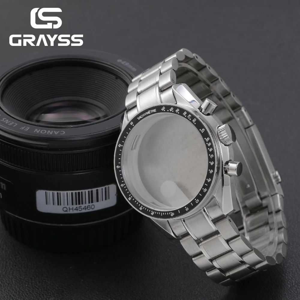 VK63 Gehäuse 39,7MM für Speed Master Metallgehäuse Lünette Chronograph für VK63 Uhrenzubehör Uhrenteile Passend für 20mm Armband – Detail 2