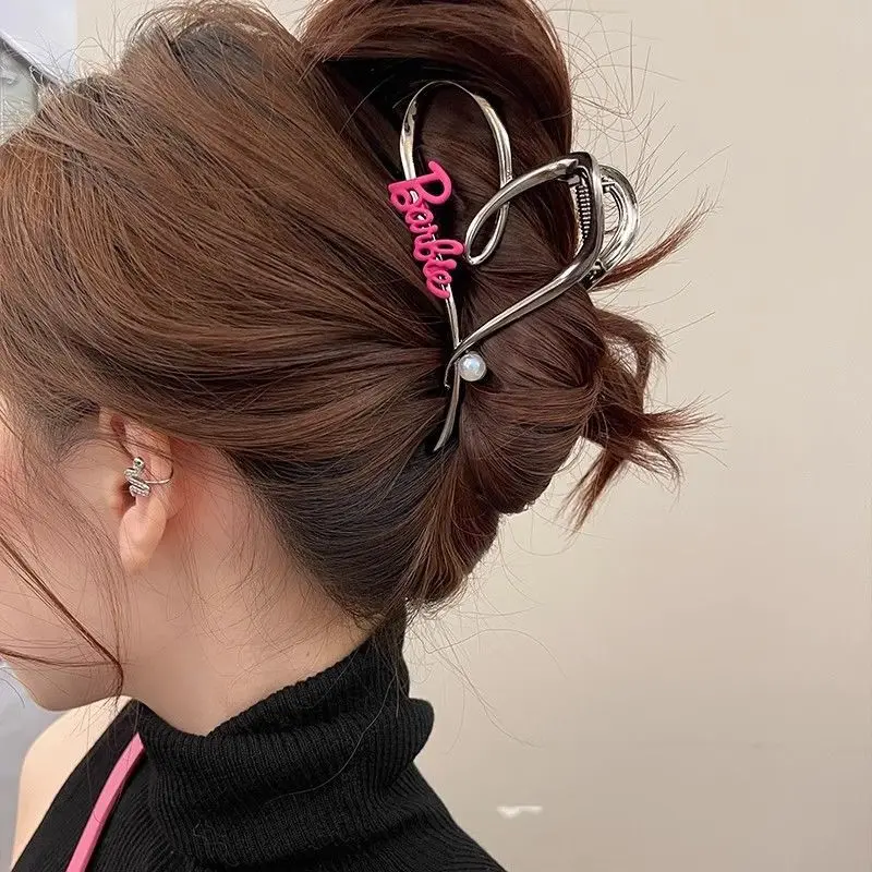 Metal Heart Shape Hair Clip Hair Grabbing Temperament High End Feeling Shark Clip Internet Famous New Hair Accessories