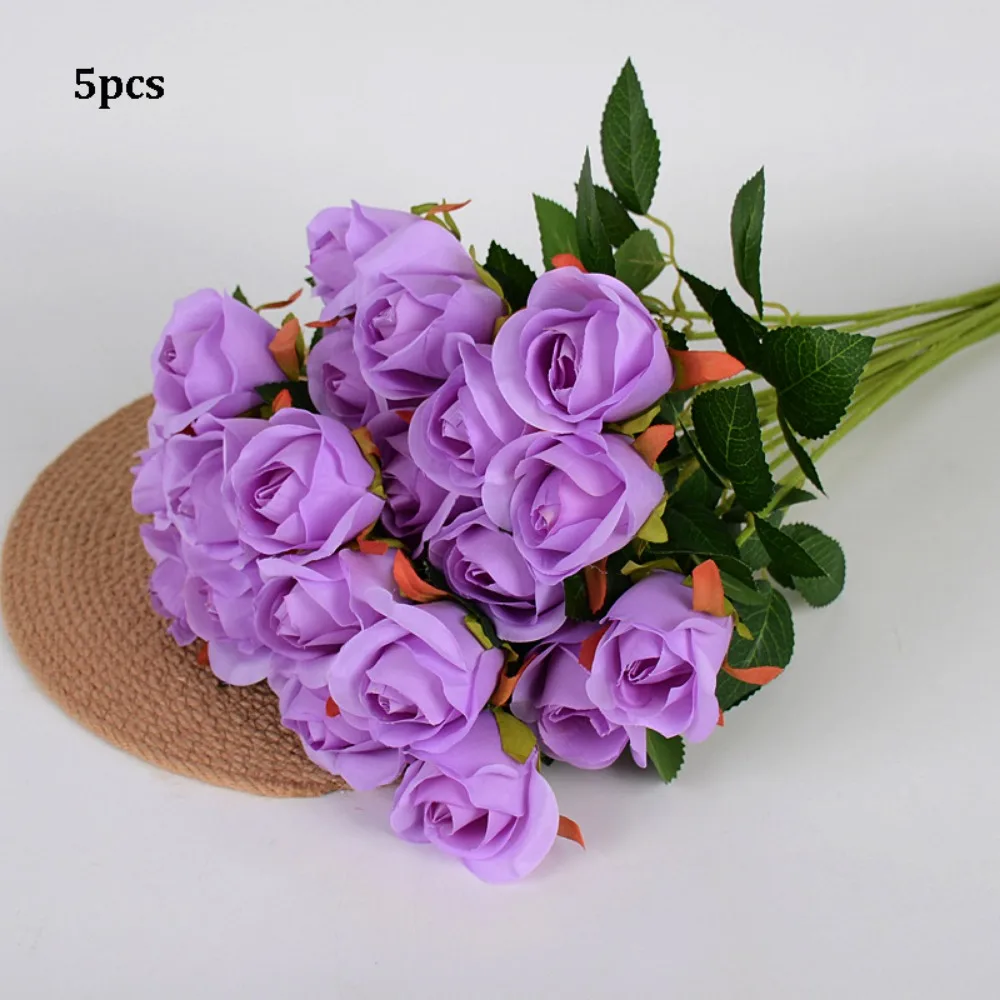 

5pcs New 8 Colors Simulated Rose DIY Party Decoration Festival Supplies Artificial Flowers Small Rose Home Decor