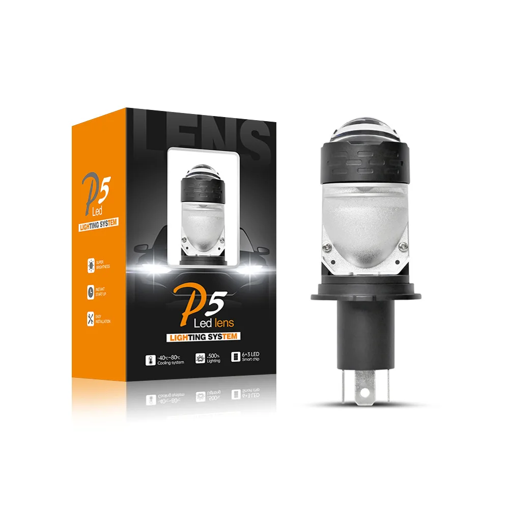 

H4 Plug and Play P5 Motorcycle LED Projector Headlight New Fisheye Lens Bi Beam Integrated High Low Beam Car Accessories