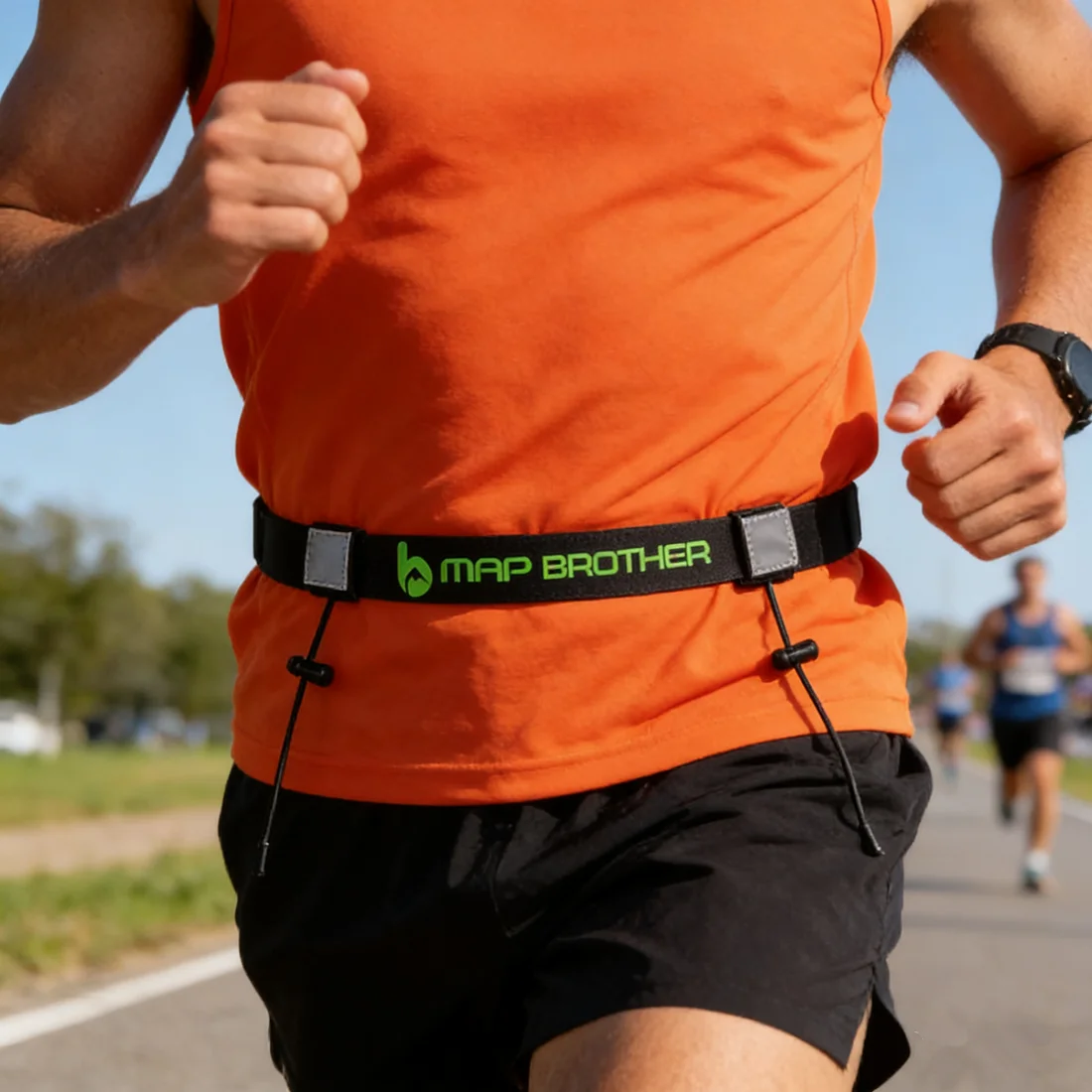 

Пояс для номера участника MAP BROTHER M3020 унисекс, светоотражающий, с 6 петлями, для бега, триатлона, марафона, велоспорта, мотоспорта