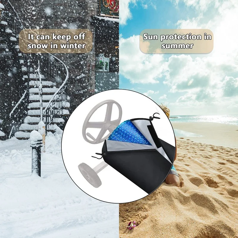 

Зимнее солнцезащитное покрытие для бассейна, для бассейнов с рулонной системой, для бассейнов глубиной до 18 футов, черное