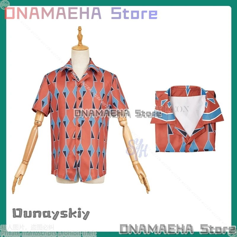 Yoichi Nagumo Cosplay SAKAMOTO DAYS Kostum Anime Kemeja Oranye Pola Geometris Vintage Wig Halloween{Uhauha Cos}Pesta Cos