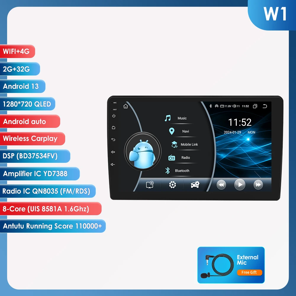 Hizpo Autoradio Android 13 Voor Chevrolet Silverado GMC Sierra Impala Traverse Avalanche Yukon Acadia Savana Stereo Carplay 2 Din