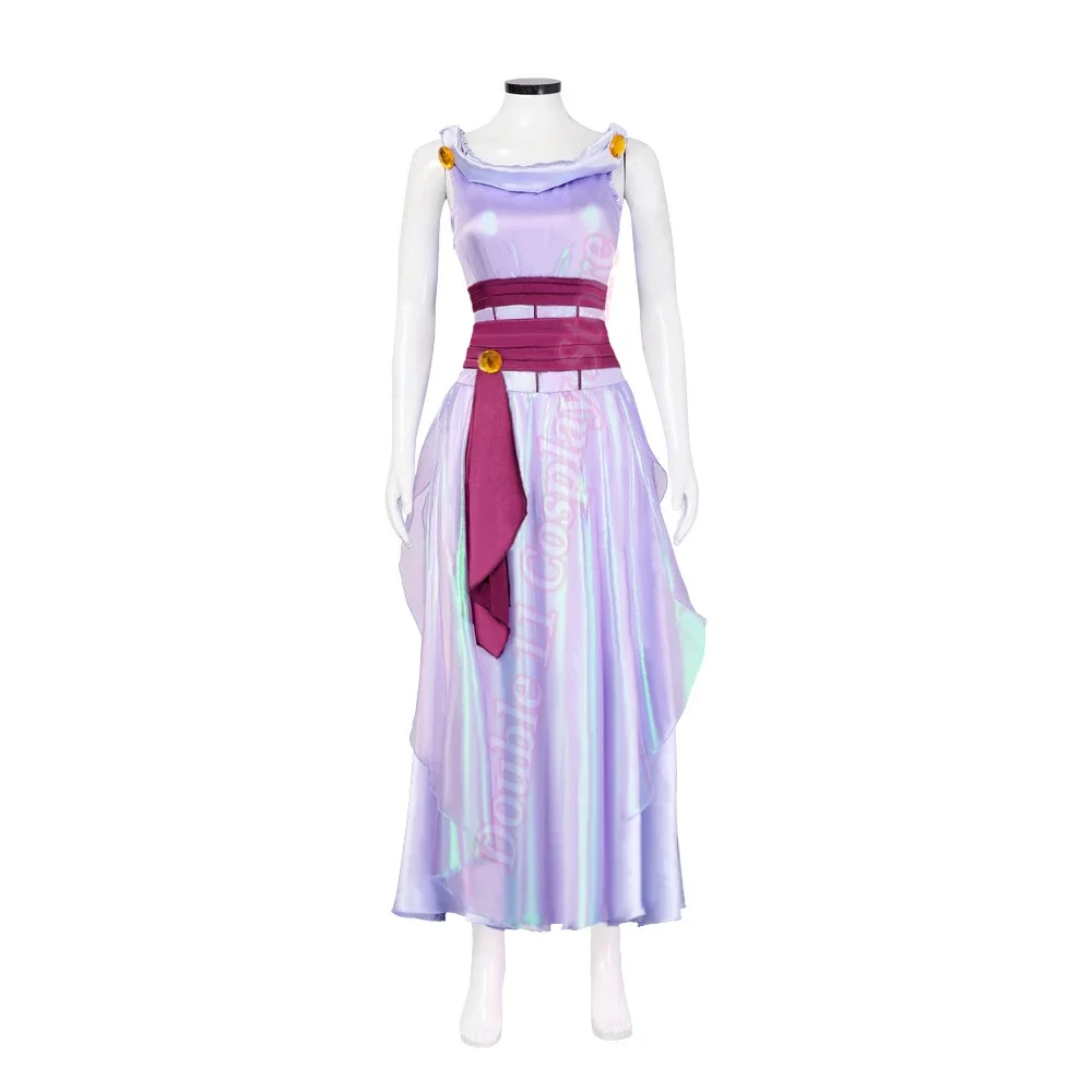 New 2025 Movie Megara Meg Princess Clothes Cosplay Costume Women Purple Dress Uniform Halloween Carnival Party Outfit