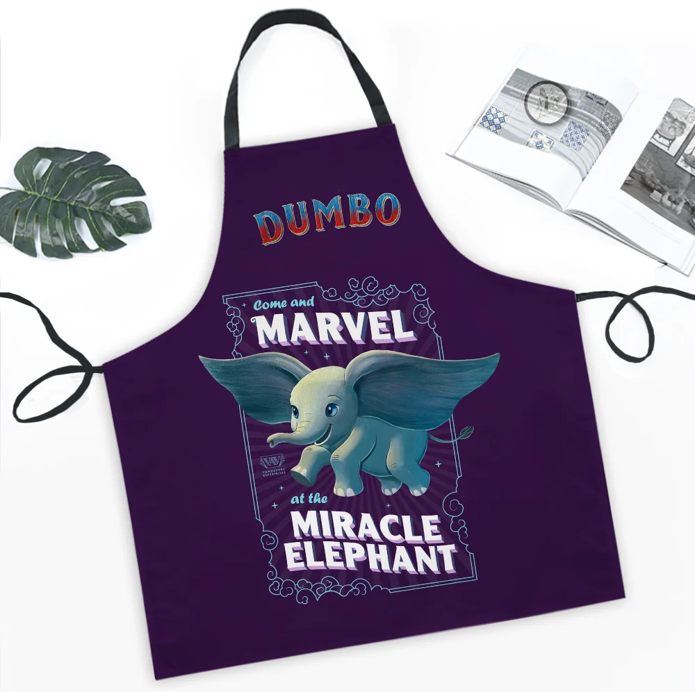 Disney Dumbo Print Kitchen Cooking Apron Polyester Waterproof Oil-Proof for Woman Avental De Cozinha Delantal Cocina