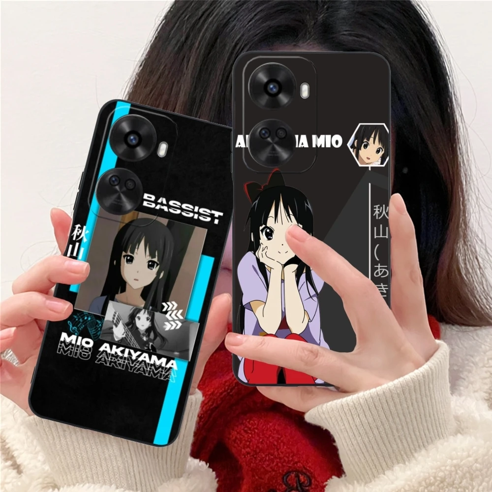 K-ON Mio Akiyama Mobile Cell Phone Case for Huawei Nova 12 11 10 9 8 7 Pro SE 5G Black Soft Phone Cover Shell