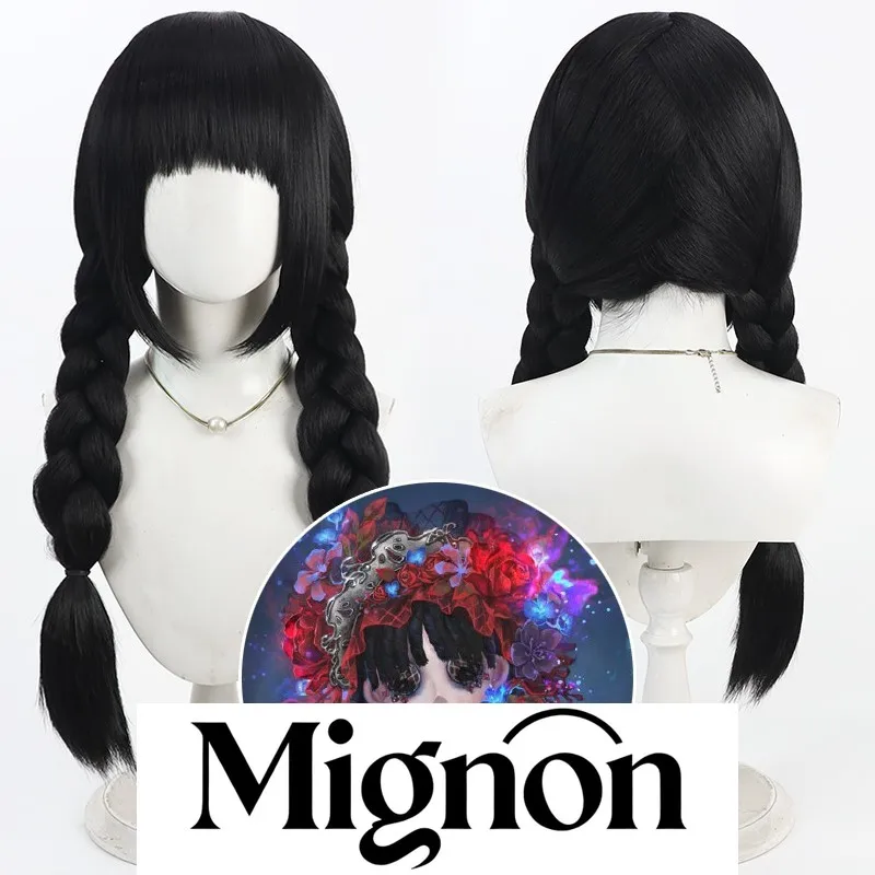 Identity V Miss Pomegranate Little Girl cosplay wig black corn row thick braids Halloween gift
