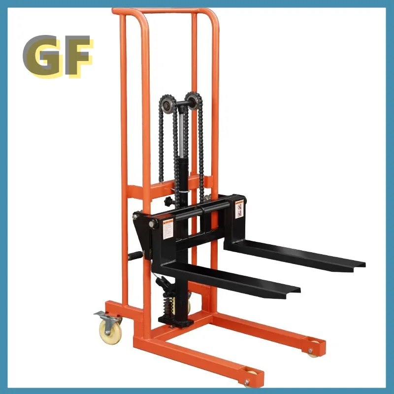 Material Lift Winch Stacker, Pallet Truck Dolly, Lift Table, Fork Lift 200KG/400KG Manual Hydraulic Forklift