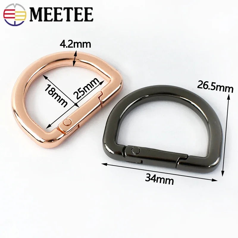 5/10/20Pcs Metal Buckles for Bag Strap Spring D Ring Belt Keyring Clasp Carabiner Snap Rings Clip Buckle Hardware Accessories