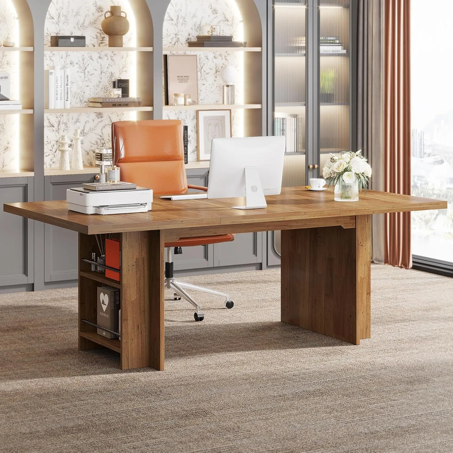 مكتب كمبيوتر، طاولة كمبيوتر حديثة، طاولة مكتبية، طاولة عمل، طاولة طعام مع مساحة تخزين للمكتب المنزلي، مكاتب، طاولة مؤتمرات #6