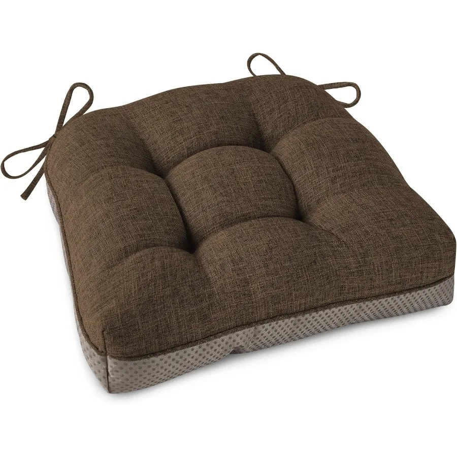 

Indoor Dining Chair Cushions 1 Pack Thick Kitchen Chair Pads with Ties 16"X16"X4" Tufted Comfotable Kitchen Seat Cushions with