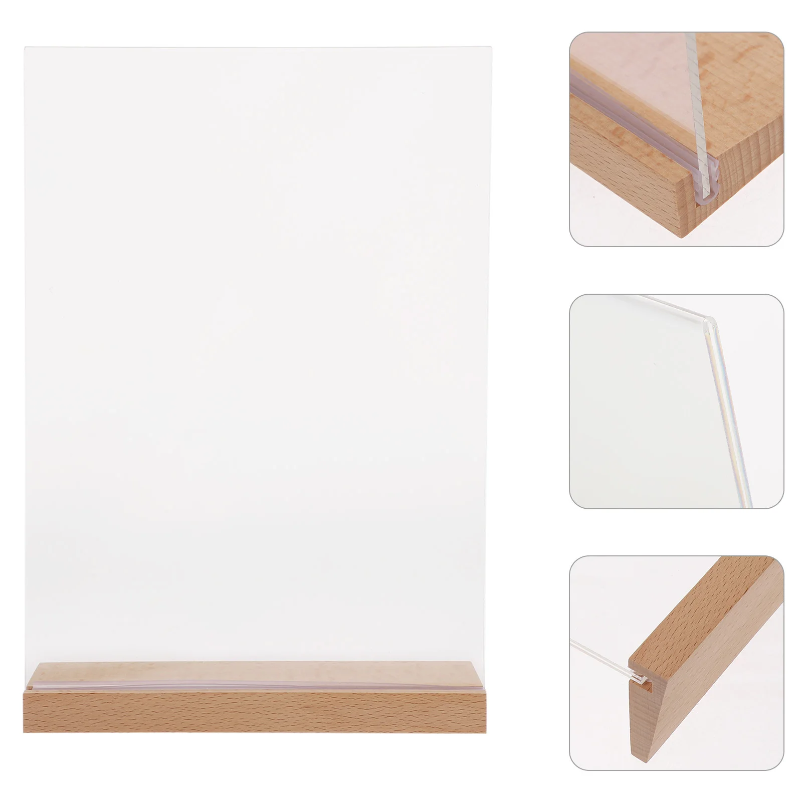 

Acrylic Sign Holder 8x10 Inches Clear Desktop Display Stand for Menu Price Tags Tabletop Rack with Stable Base Non-Slip Surface