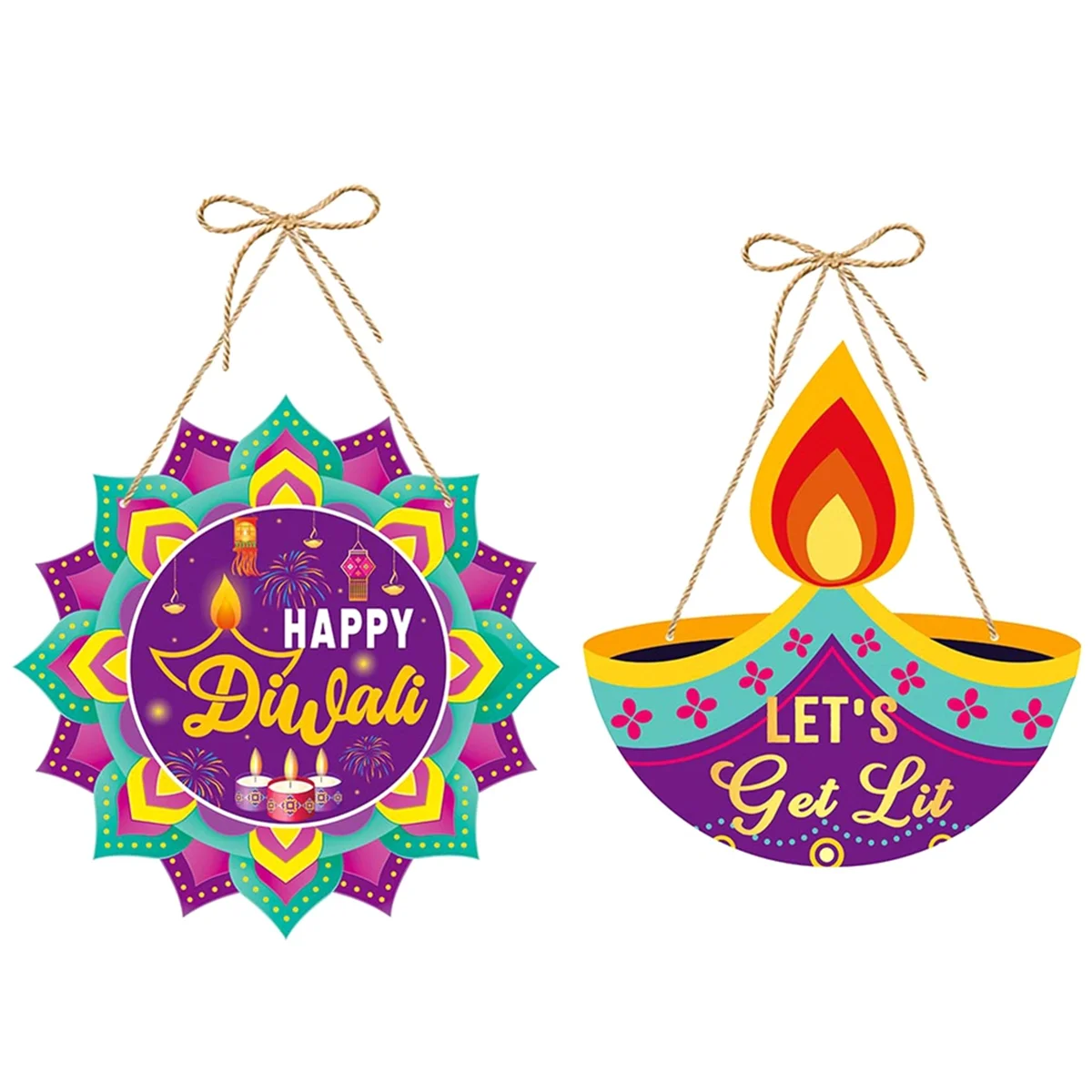 

30PCS Diwali Festival Ornament Door Hanger Farmhouse Style Diwali Festival Front Door Sign Diwali Festival Decor