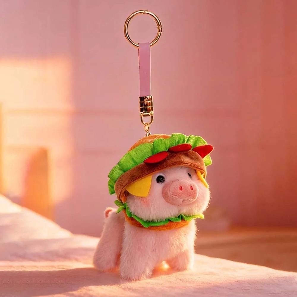 Ultra-Soft PP Cotton Burger Animal Plushie Short Fabric Exquisite Embroidery Kawaii Foodie Key Chain Vivid Realistic Colors view 3