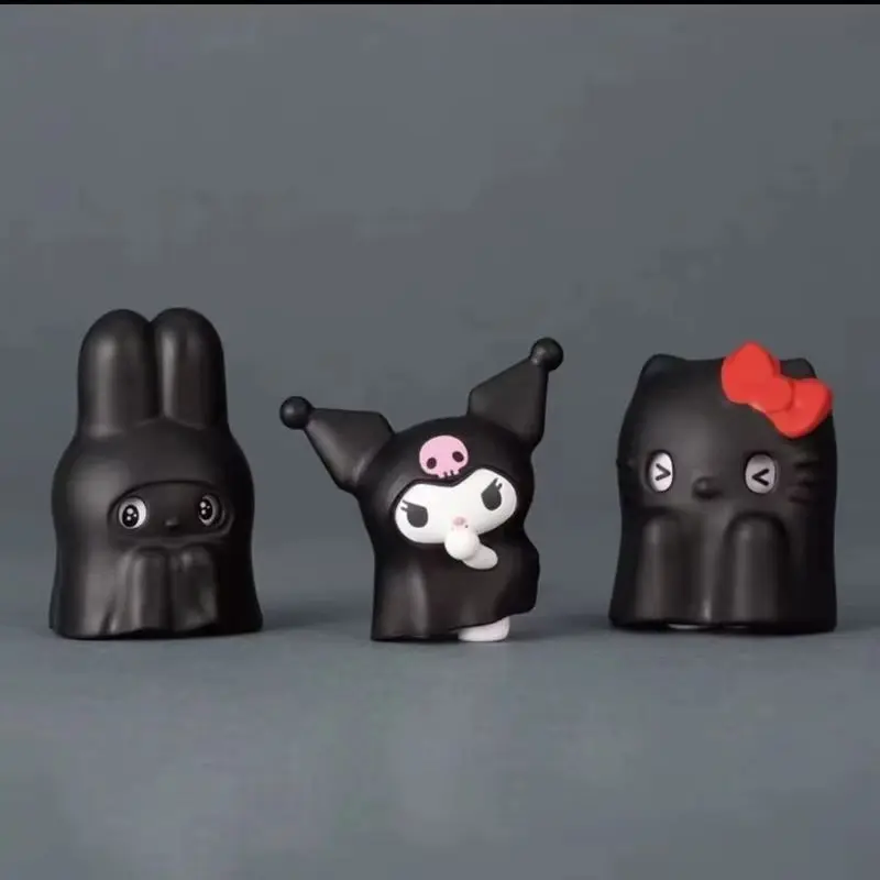 

Anime Figures Kulomi Black White Ghost Style Blind Box Figure Cute Desktop Decoration Model Toy Girls Halloween Gifts For Fans