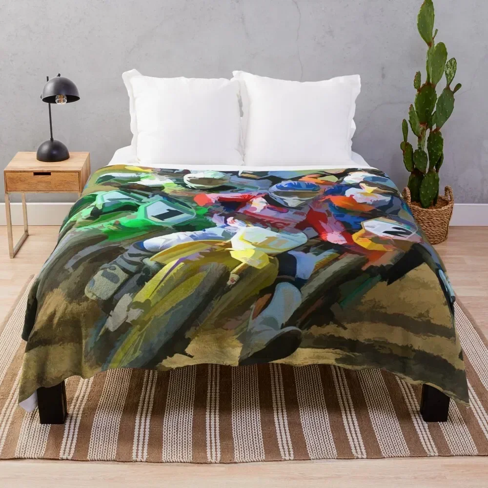 

Motocross Throw Blanket All Season Lightweight Soft Blanket for Bed