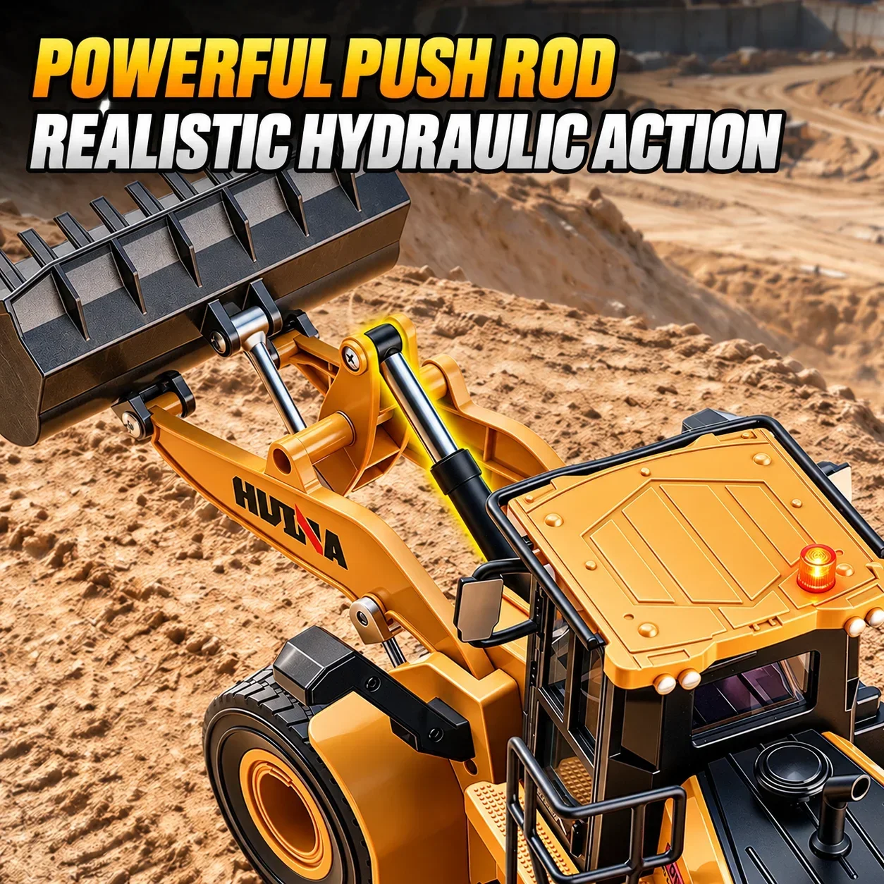 HUINA 22CH 542D 1/24 RC Alloy Loader Truck 2.4GHz LED Light Remote Control Engineering Vehicle Model Toy Christmas Gift