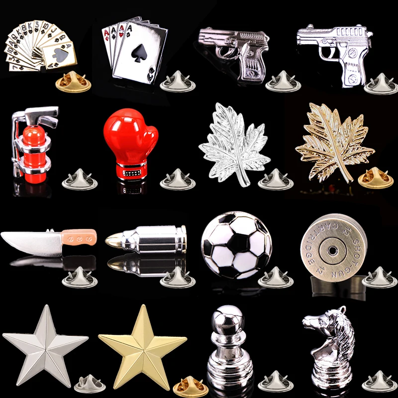 Brand new boxing gloves dice football fire extinguisher playing card brooch fashionable men's wedding shirt suit lapel badge pin