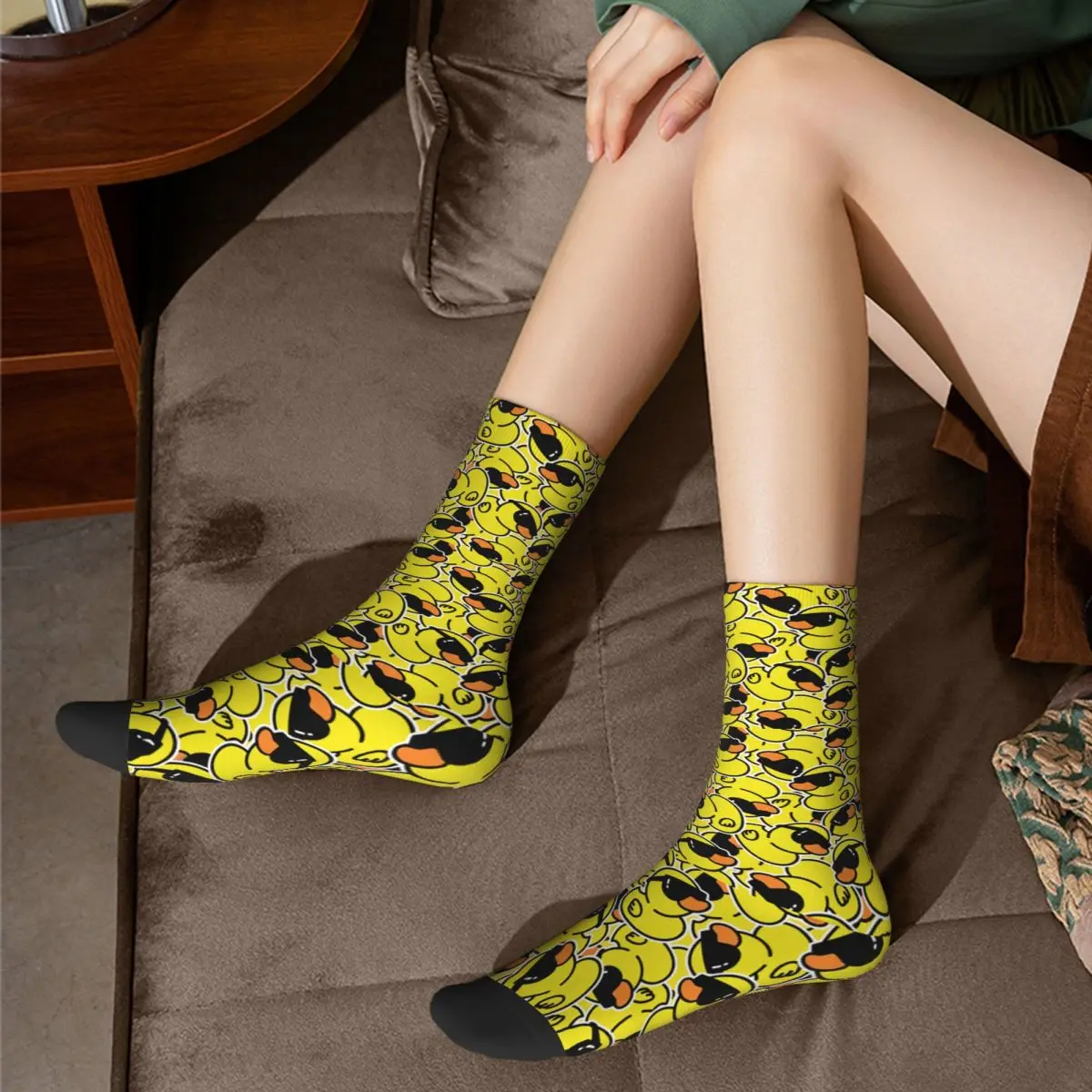 Cute Cartoon Ducks Socks Male Mens Women Autumn Stockings Printed