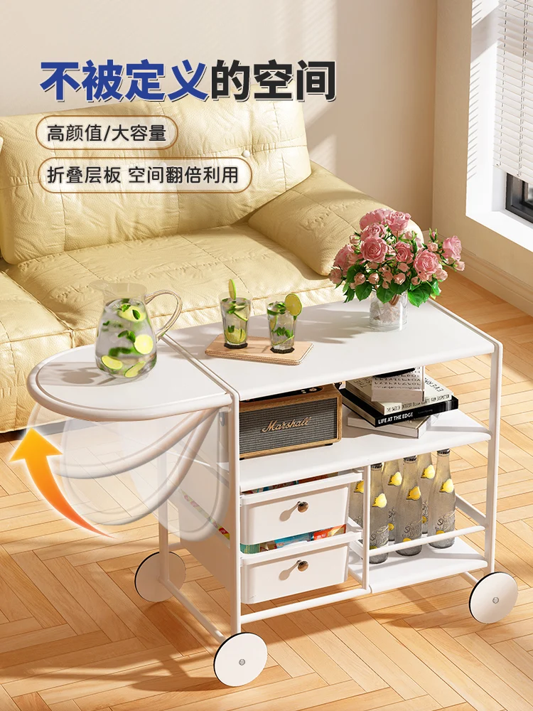 Nordic Creative Side Table Household Portable Living Room Sofa and Tea Table Trolley Bedroom Simple Small Apartment StorageTable