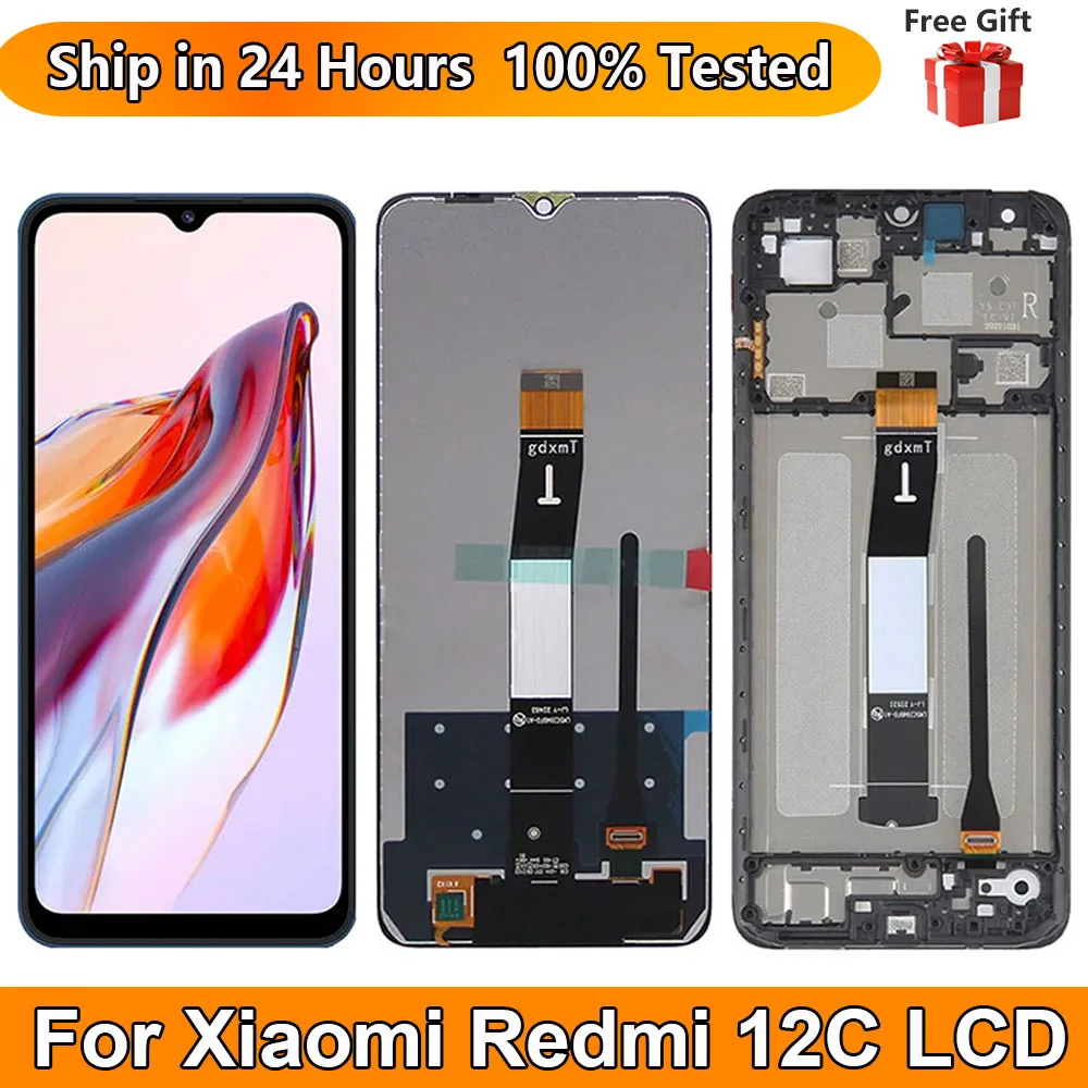 

6.71“Original For Xiaomi Redmi 12C LCD Display Touch Screen Sensor Digiziter Assembly Replace For Xiaomi Redmi12C LCD With Frame