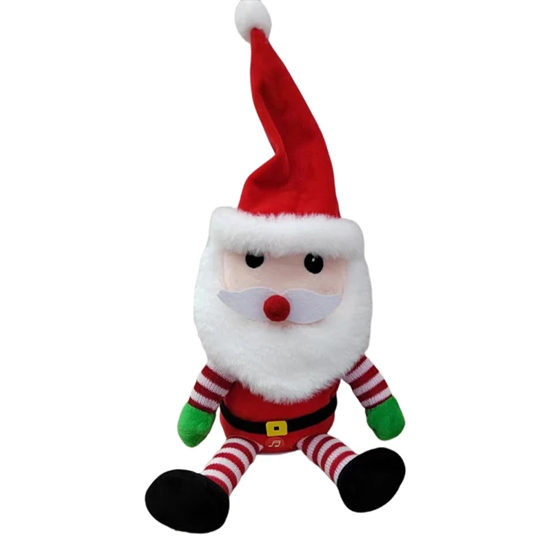 Navidad Santa Claus cantando hablando Santa juguetes de peluche repetir lo que te dijo divertidos juguetes electrónicos regalo de Navidad para niños