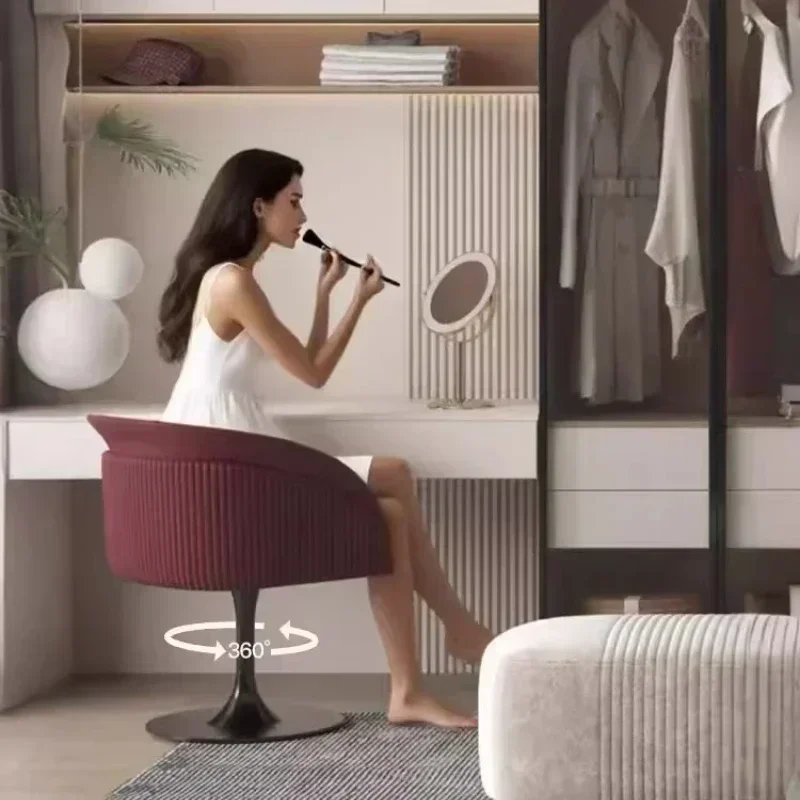 Modern Bedroom Furniture Nordic Light Luxury Rotating Dining Chair High End Bedroom Makeup Chair Designer Backrest Book Chair