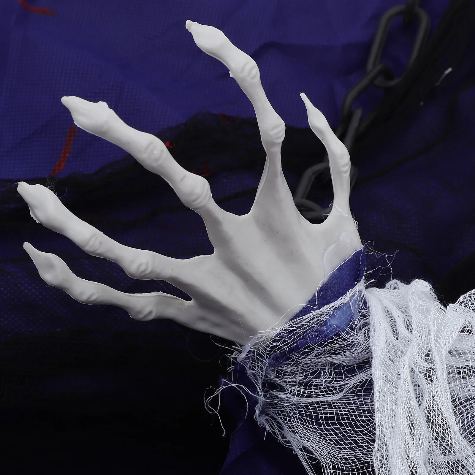 وجه الدم الأبيض ذو الشعر المعلق على شكل شبح الهالوين لتزيين الصوت المنشط بعيون LED الخارجية والحفلات الداخلية المسكونة #2