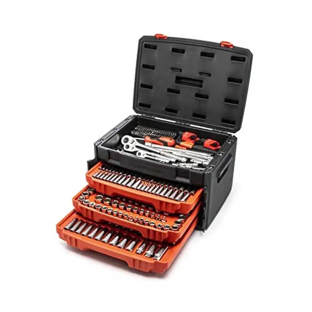 450-Piece Mechanics Tool Set CTK450 Premium 72-Tooth Ratchet Quick Socket Exchanges Off-Corner Loading Technology SAE/Metric